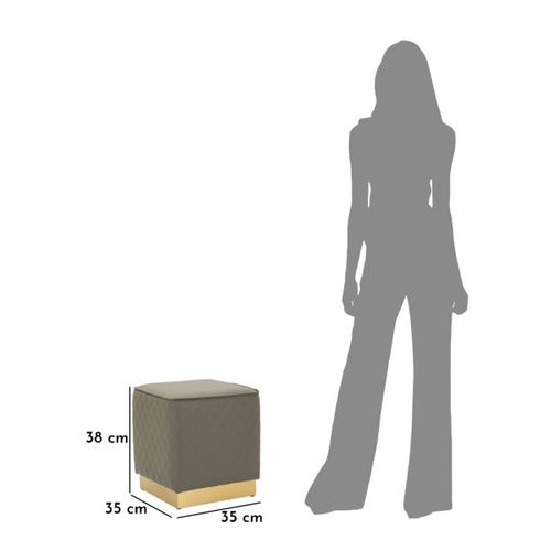 Pouf Mf352, Bois, Gris, 38x38x38 Cm