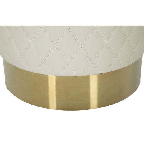 Pouf Mf354, Bois, Blanc, 36x36x39 Cm