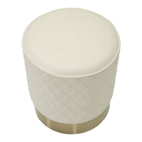 Pouf Mf354, Bois, Blanc, 36x36x39 Cm