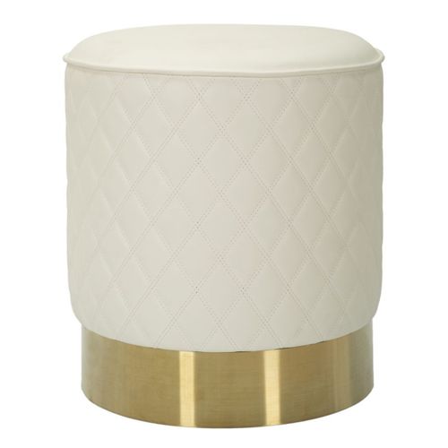 Pouf Mf354, Bois, Blanc, 36x36x39 Cm