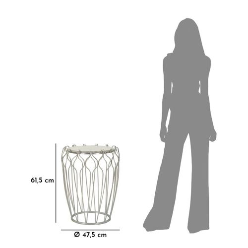 Table D'appoint Mf530, Marbre, Argent, 47,5x47,5x61,5 Cm