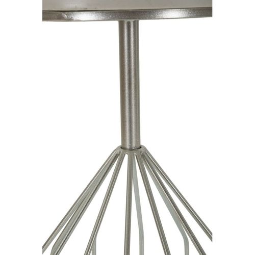 Table D'appoint Mf532, Marbre, Argent, 37,5x37,5x58 Cm