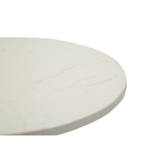 Table D'appoint Mf532, Marbre, Argent, 37,5x37,5x58 Cm
