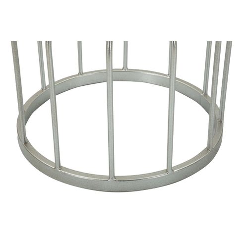 Table D'appoint Mf532, Marbre, Argent, 37,5x37,5x58 Cm