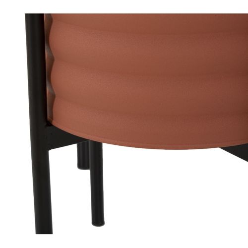 Lot De 3 Cache Pots Mf425, Métal, Rouge, 36x36x56,5 Cm