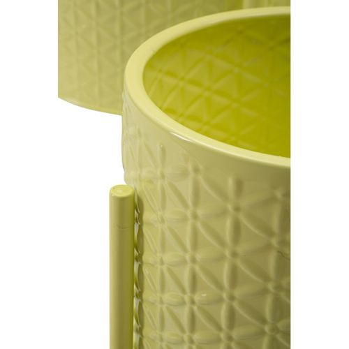 Lot De 3 Cache Pots Mf424, Métal, Jaune, 36x36x56,5 Cm