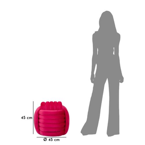 Pouf Coude 7, Coton, Rose, 45x45x45 Cm