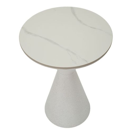 Table D'appoint Mf527, Métal, Blanc, 44x44x63 Cm