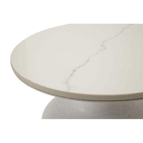 Table D'appoint Mf526, Métal, Blanc, 40x40x47 Cm