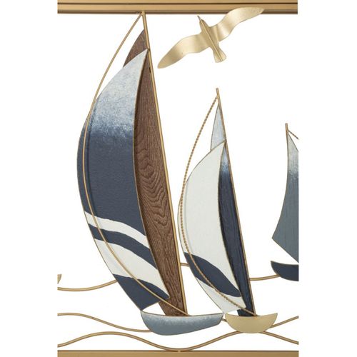 Table Console Bateaux 9, Métal, Multicouleur, 108x37x80 Cm