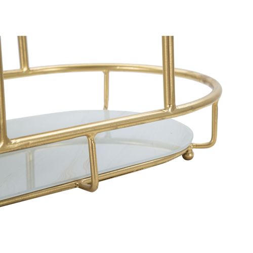 Plateau Mf689, Métal, Or, 36x22,5x27 Cm