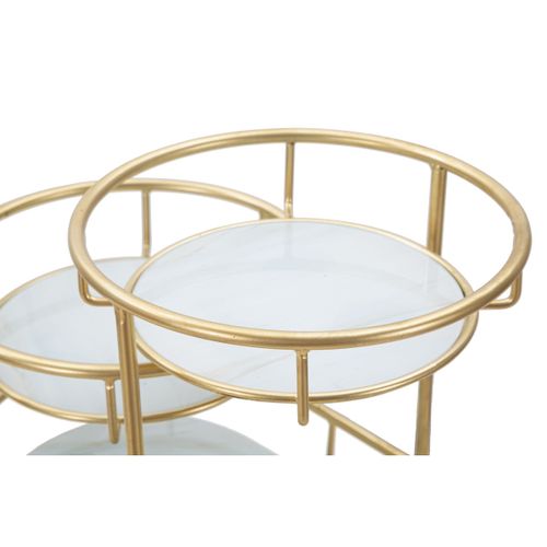 Plateau Mf689, Métal, Or, 36x22,5x27 Cm