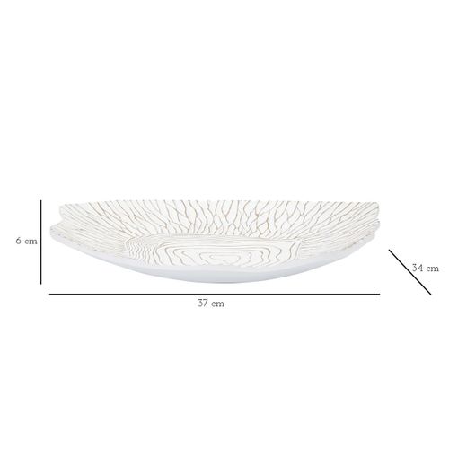 Plateau Mf691, Polyrésine, Blanc, 37x34x6 Cm