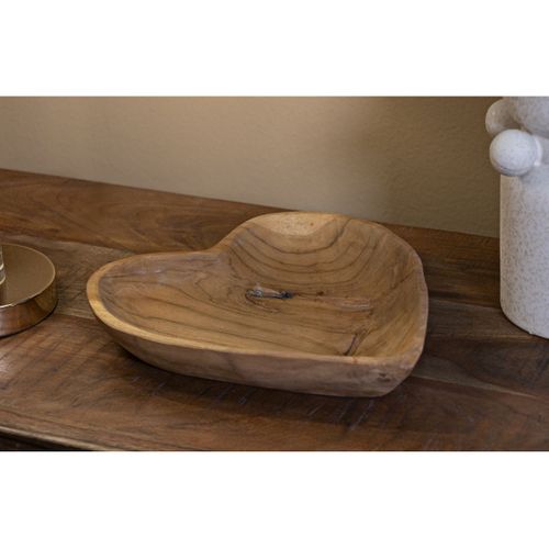 Plateau Cœur 18, Bois, Marron, 27x29x4 Cm