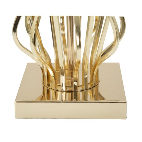 Lampe à Poser Mf120, Coton, Or, 30x30x52 Cm