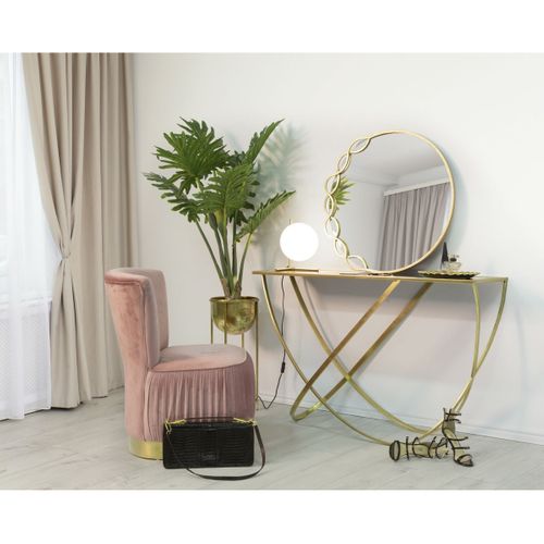 Lampe à Poser Mf150, Métal, Or, 25x25x27 Cm