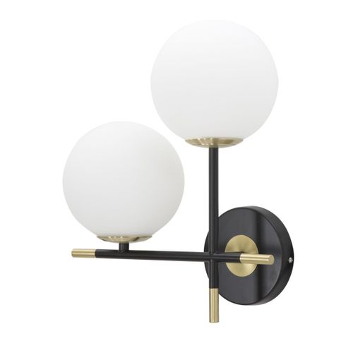 Applique Mf56, Métal, Noir, 30x17x35 Cm