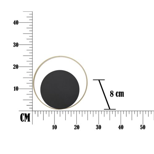 Applique Mf46, Métal, Noir, 25x8x25 Cm
