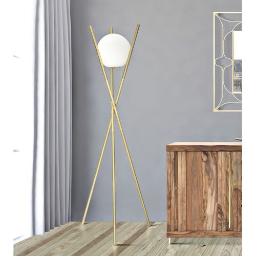 Lampadaire Mf200, Métal, Or, 55x55x155 Cm