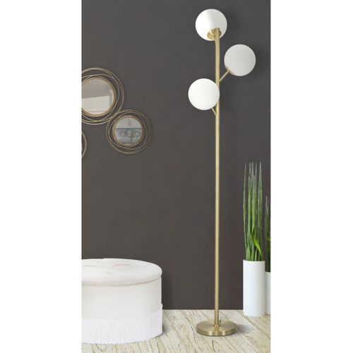 Lampadaire Mf201, Métal, Or, 36x36x190 Cm