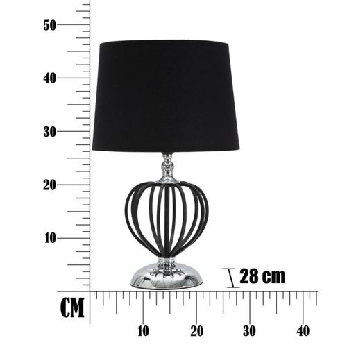 Lampe à Poser Mf136, Métal, Noir, 28x28x44,5 Cm