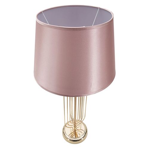 Lampe à Poser Mf138, Métal, Rose, 33x33x64 Cm