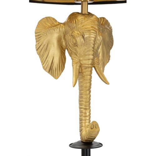 Lampadaire Éléphant 1, Polyrésine, Noir, 37x37x164 Cm
