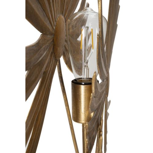 Lampe à Poser Palme 2, Métal, Or, 51x19,5x90 Cm