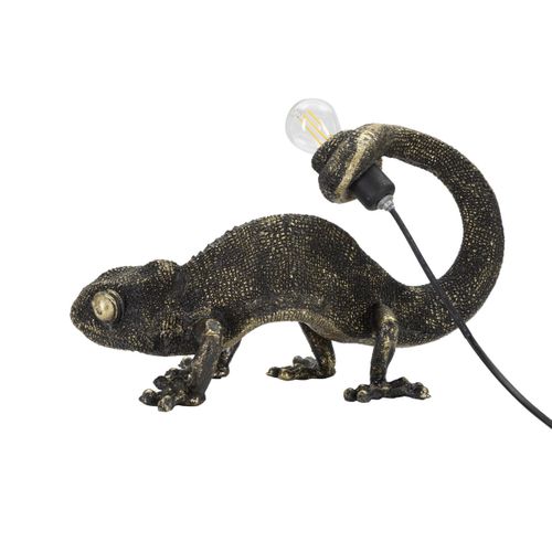 Lampe à Poser Lézard, Polyrésine, Noir, 37,5x16,5x22 Cm