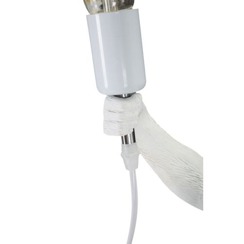 Lampe à Poser Singe 3, Polyrésine, Blanc, 26x34x55 Cm