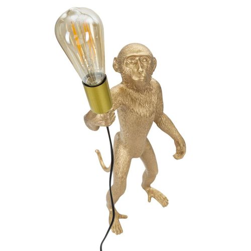 Lampe à Poser Singe 4, Polyrésine, Or, 26x34x55 Cm