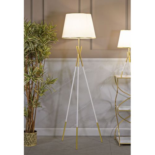 Lampadaire Mf197, Métal, Blanc, 61x61x154 Cm