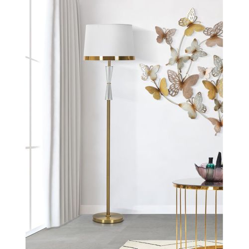 Lampadaire Mf214, Métal, Blanc, 40x40x153 Cm