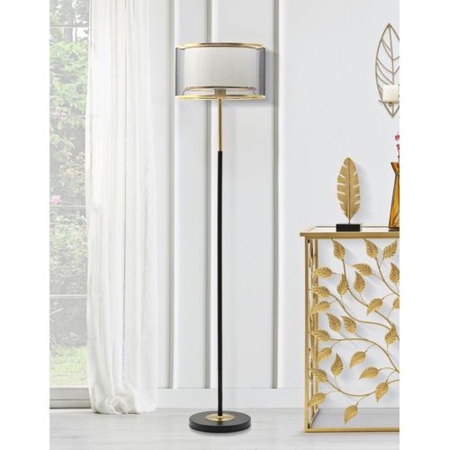 Lampadaire Mf198, Métal, Blanc, 35x35x153 Cm