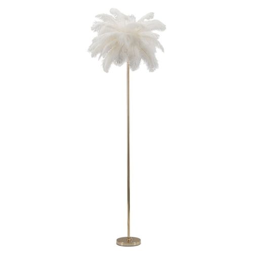 Lampadaire Plumes 9, Métal, Blanc, 55x55x160 Cm