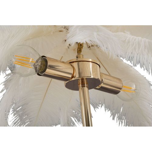 Lampe à Poser Plumes 1, Métal, Blanc, 40x40x55 Cm