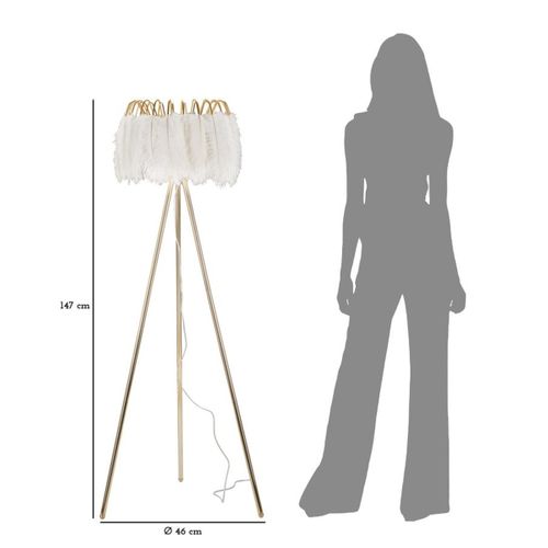 Lampadaire Mf184, Métal, Blanc, 46x46x147 Cm