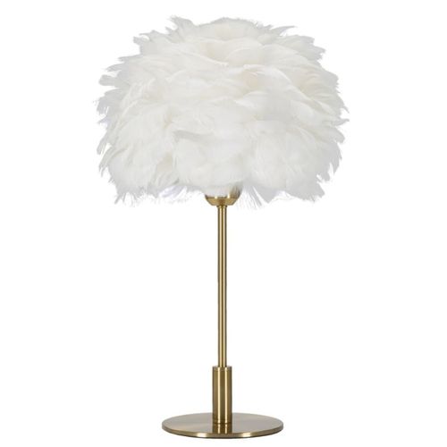 Lampe à Poser Plumes 7, Métal, Blanc, 30x30x50 Cm