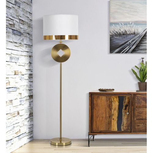 Lampadaire Mf195, Métal, Blanc, 40x40x151 Cm