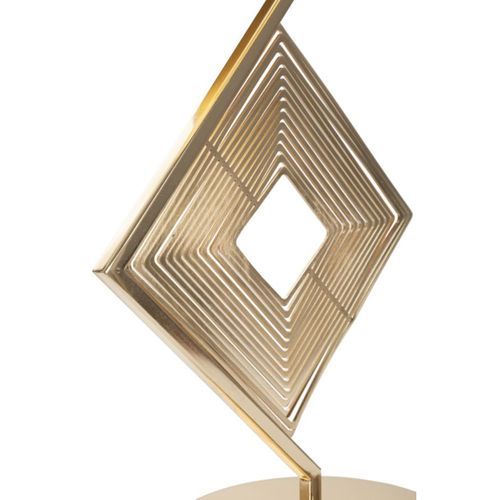 Lampe à Poser Mf144, Métal, Or, 30x30x56 Cm