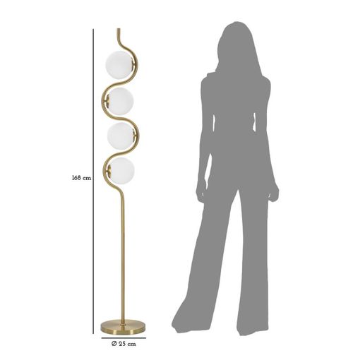 Lampadaire Mf203, Métal, Or, 25x25x165 Cm