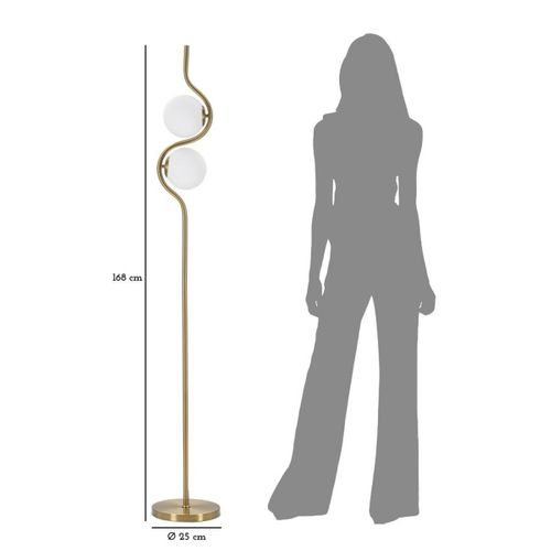 Lampadaire Mf205, Métal, Or, 25x25x168 Cm