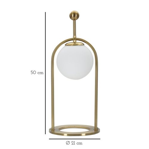 Lampe à Poser Mf149, Métal, Or, 21x21x50 Cm