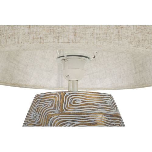 Lampe à Poser Mf164, Polyrésine, Beige, 38x38x90 Cm