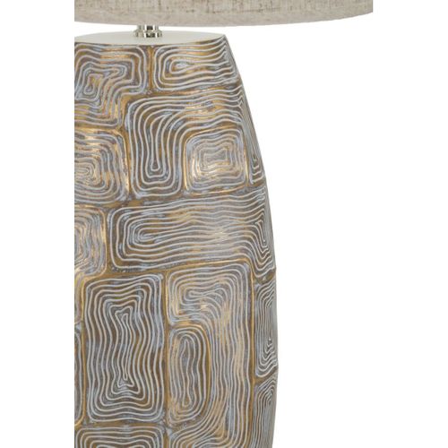 Lampe à Poser Mf164, Polyrésine, Beige, 38x38x90 Cm