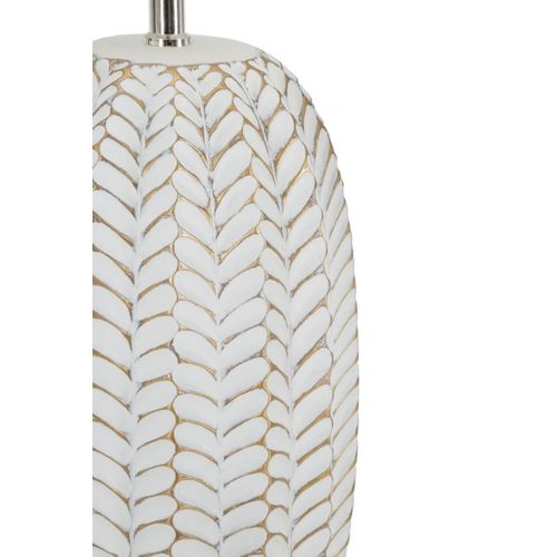 Lampe à Poser Mf161, Polyrésine, Blanc, 35x35x65 Cm