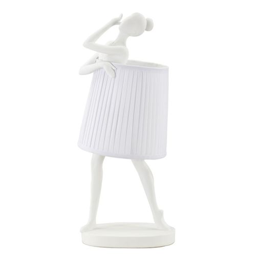 Lampe à Poser Danseur 2, Polyrésine, Blanc, 29x25x62,5 Cm