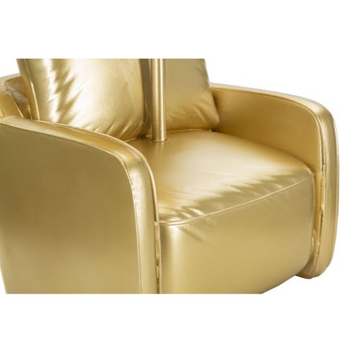 Lampe à Poser Fauteuil, Polyrésine, Or, 26x26x46 Cm