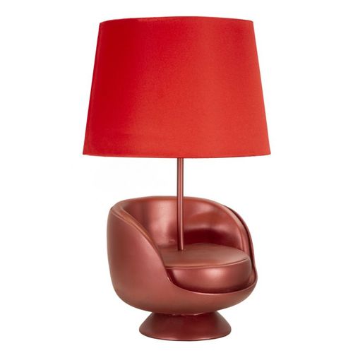Lampe à Poser Fauteuil 1, Polyrésine, Rouge, 26x26x43 Cm