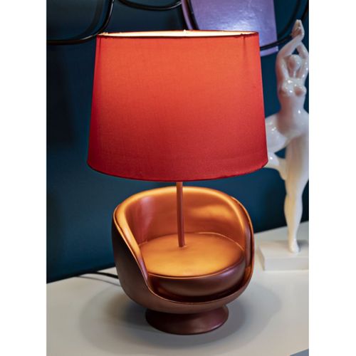 Lampe à Poser Fauteuil 1, Polyrésine, Rouge, 26x26x43 Cm